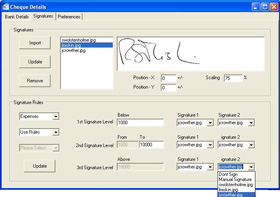 Print signatures automatically and always securely control their use and printing.